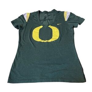 Nike University of Oregon Ducks Green short sleeve pullover v neck t-shirt Large